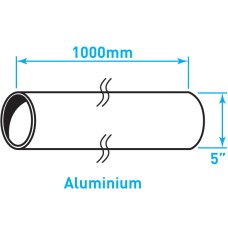 Exhaust Steel Tube Straight , Aluminium - 5" x 1m
